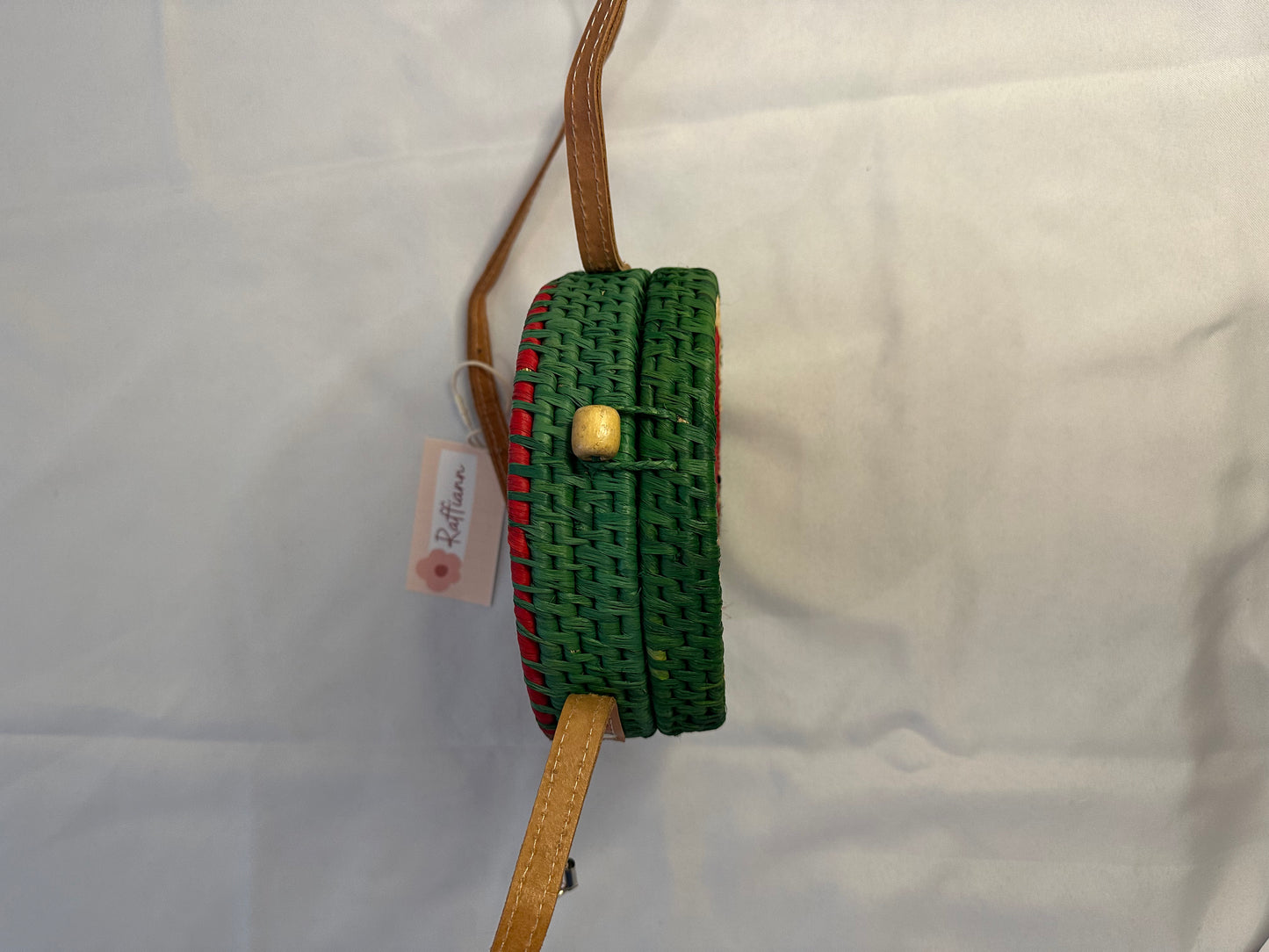 Raffia small round purse