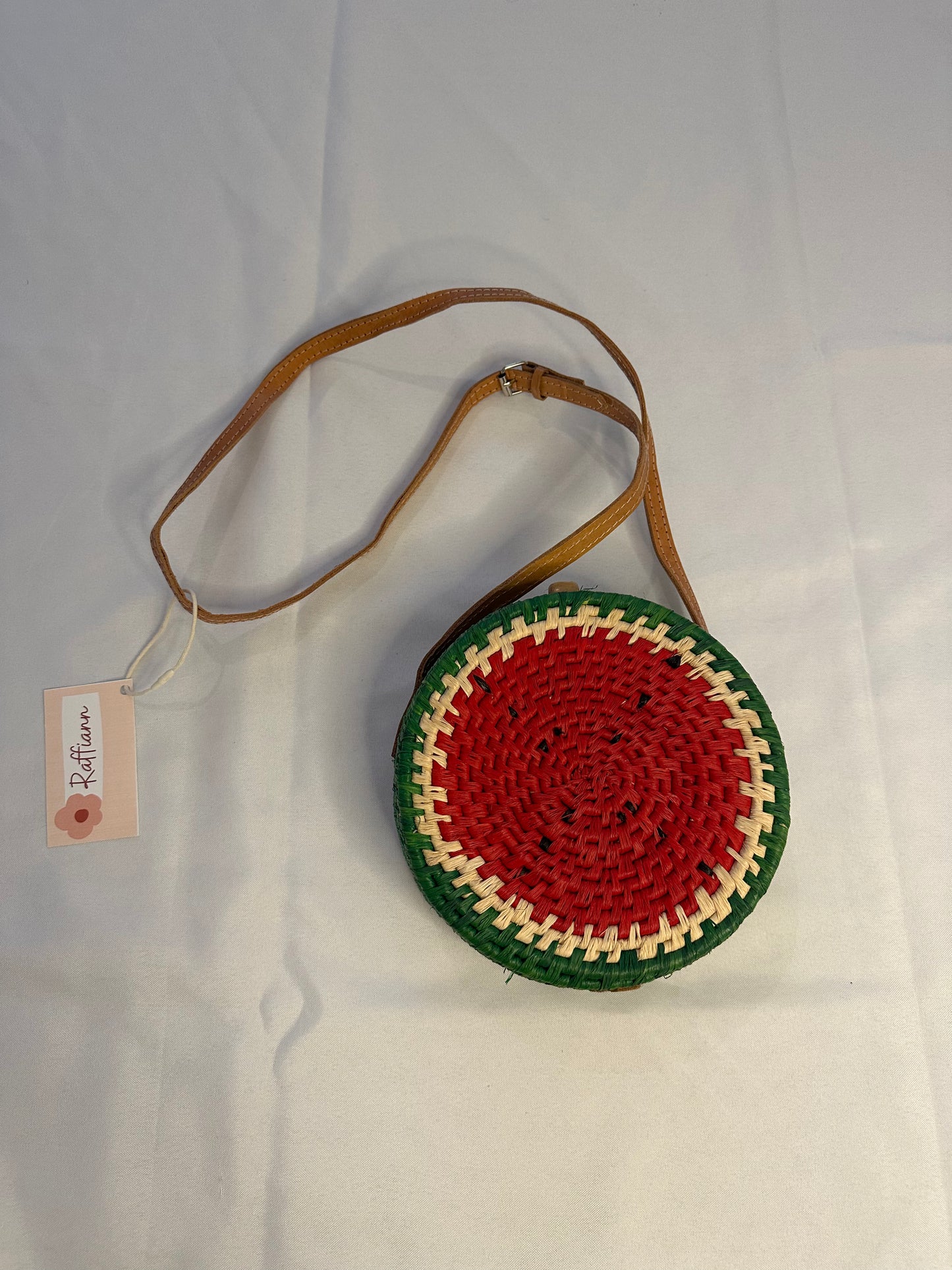 Raffia small round purse