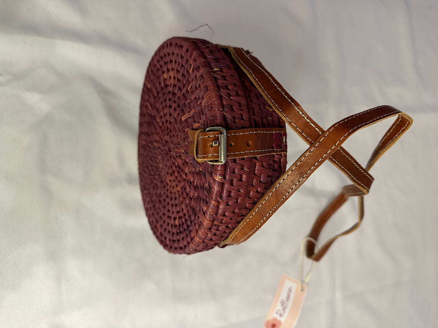 Raffia small round purse