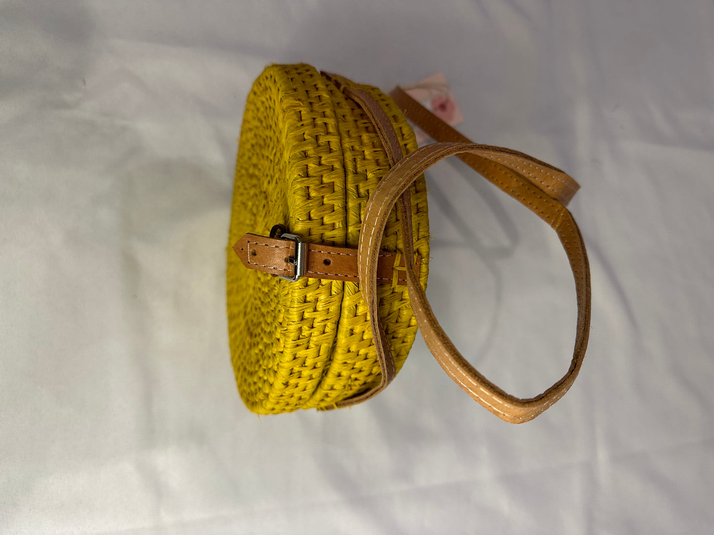 Raffia small round purse