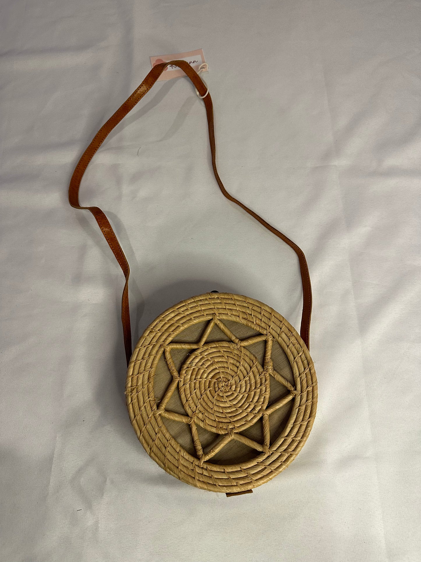 Raffia small round purse