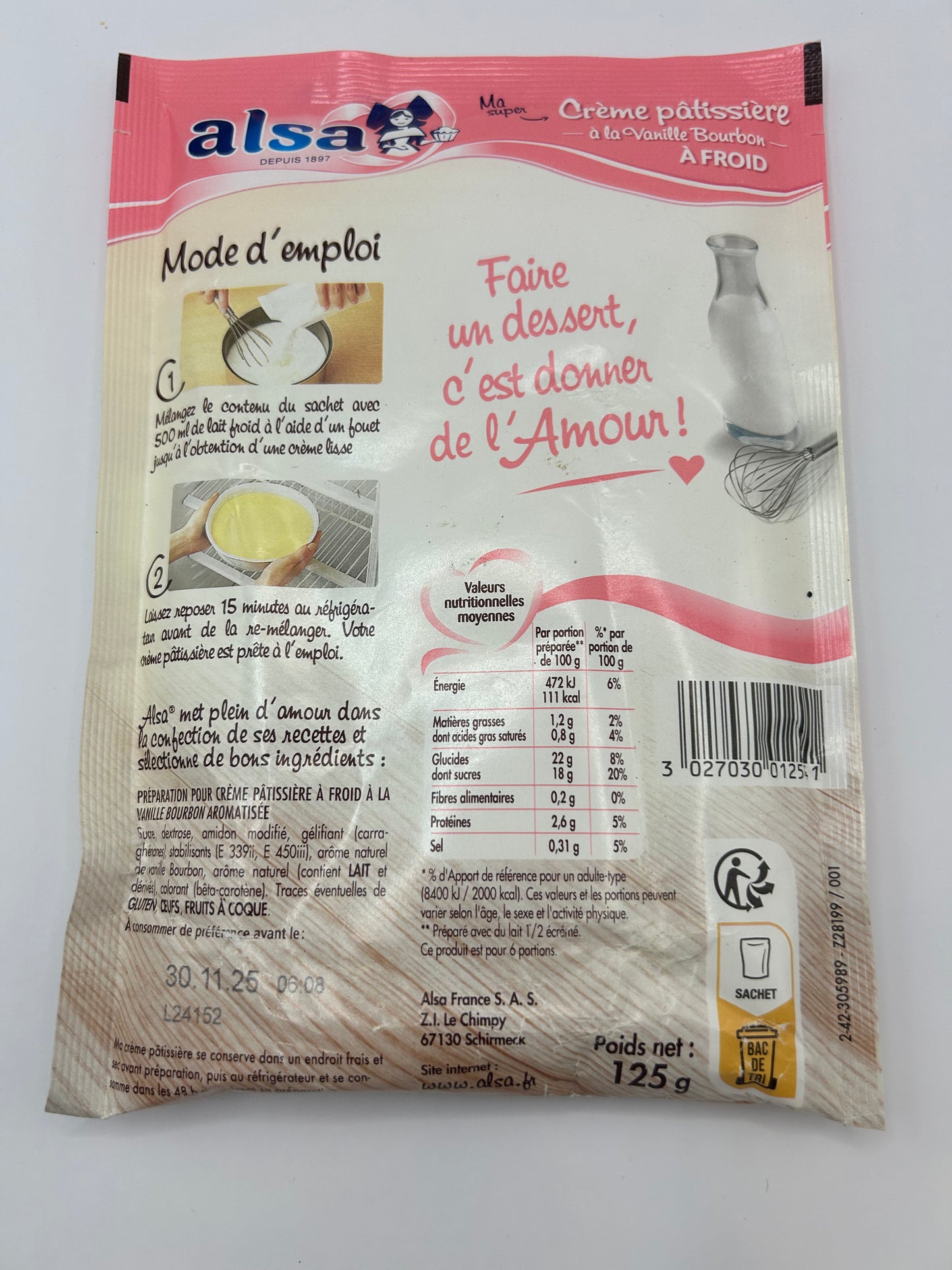 Crème pâtissière mix